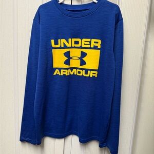 Under Armour Royal Blue Shirt with Bold Yellow Logo